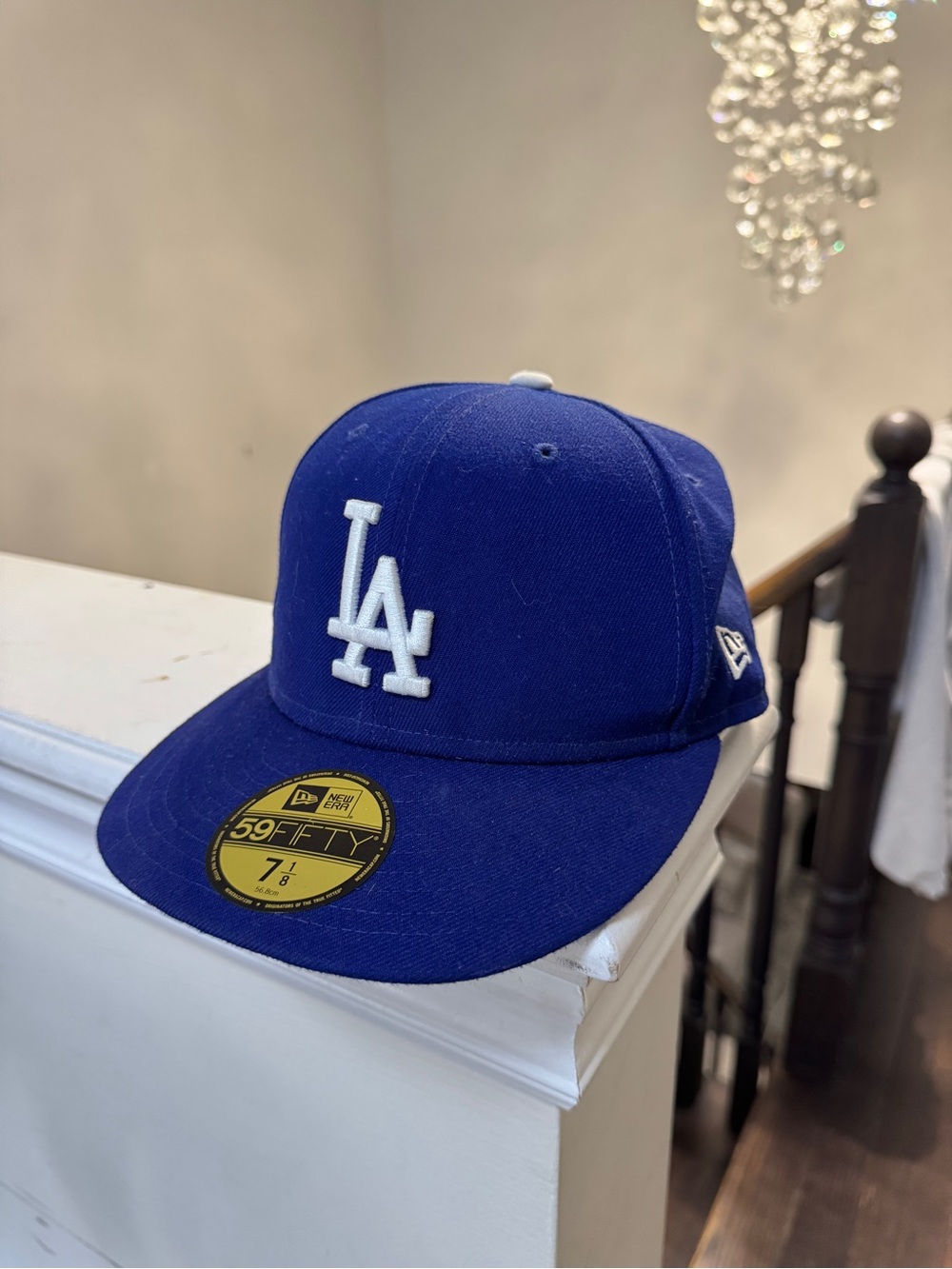 New Era Kids Los Angeles Dodgers Blue Fitted 59FIFTY Cap with White LA Logo